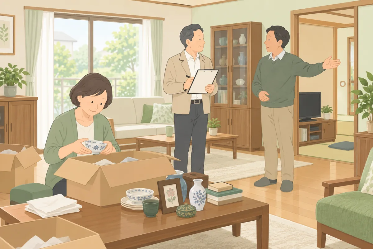 実家売却と遺品整理、順番はどっちが先？結論は「並行」 のイラスト