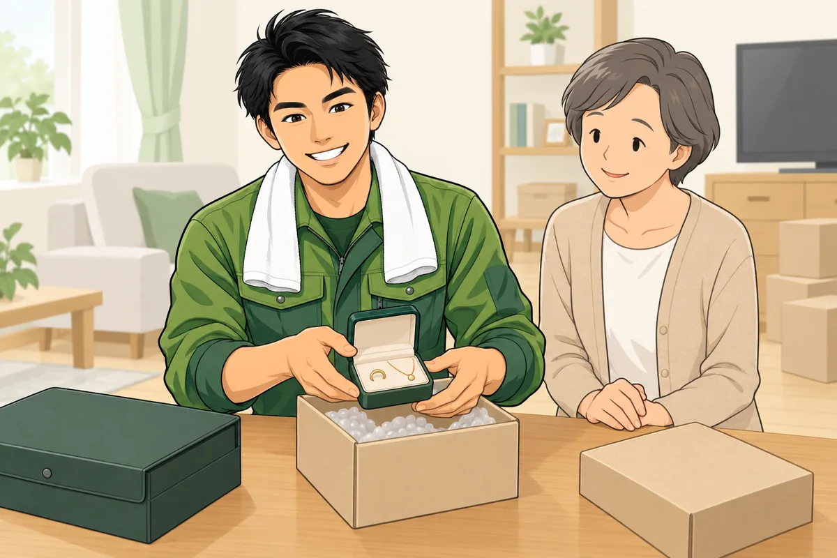 貴重品を先に運び出す段取り 片付けが防犯につながる理由 のイラスト