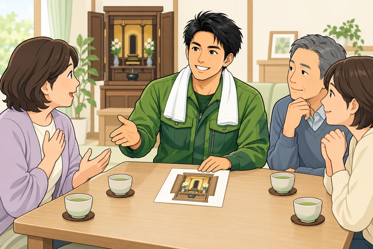 親族に後から責められないための、相談の順番と声のかけ方 のイラスト
