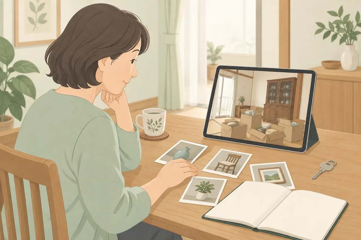 遠方で立ち会えない遺品整理、進め方の全体像 のイラスト