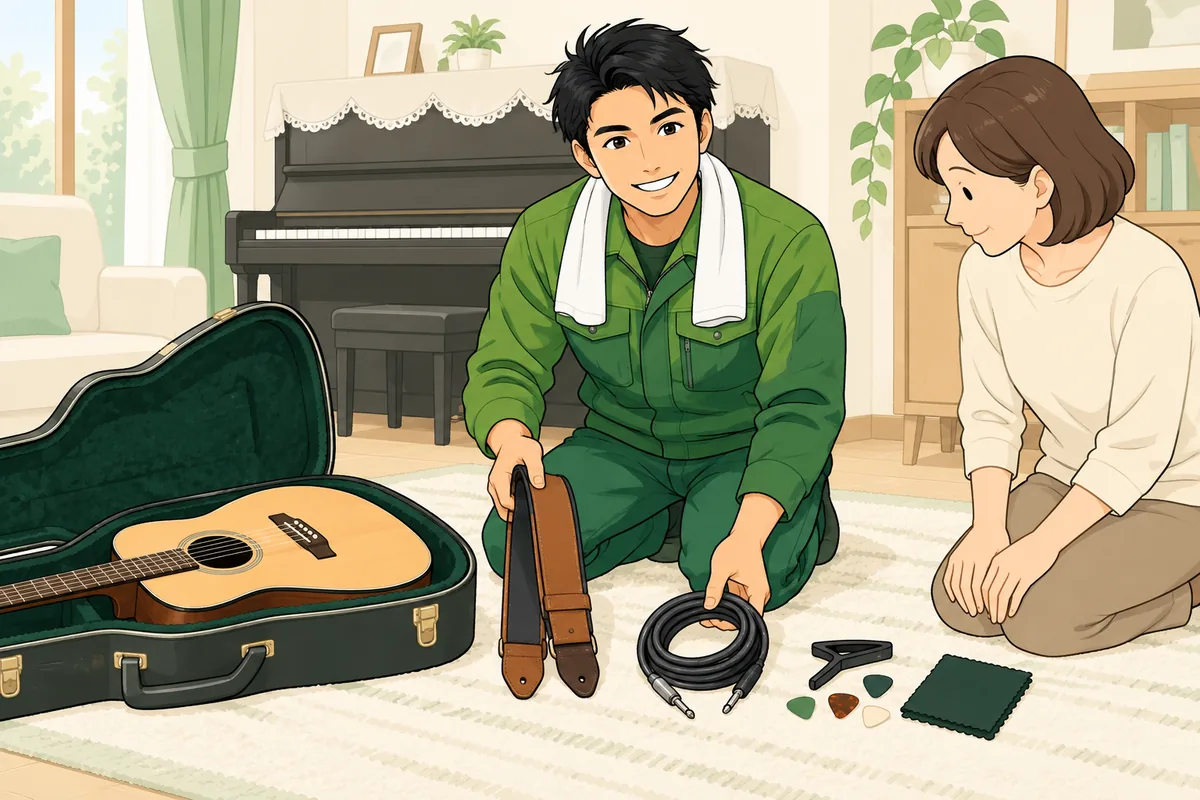 遺品の楽器は「捨てる前に仕分け」から始める のイラスト