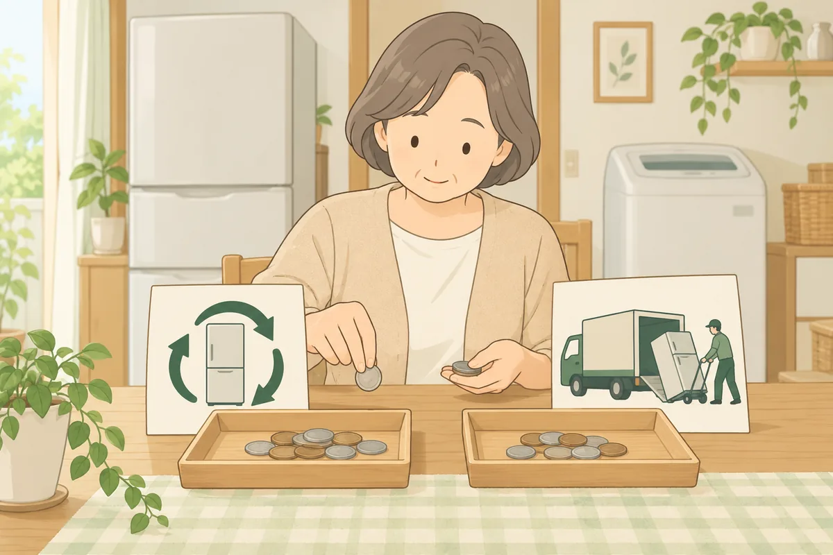リサイクル料金と収集運搬料金は別のお金 のイラスト