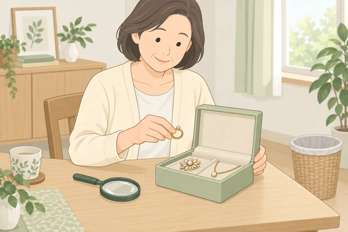 刻印がないアクセサリーも、すぐ捨てない方がよい理由 のイラスト
