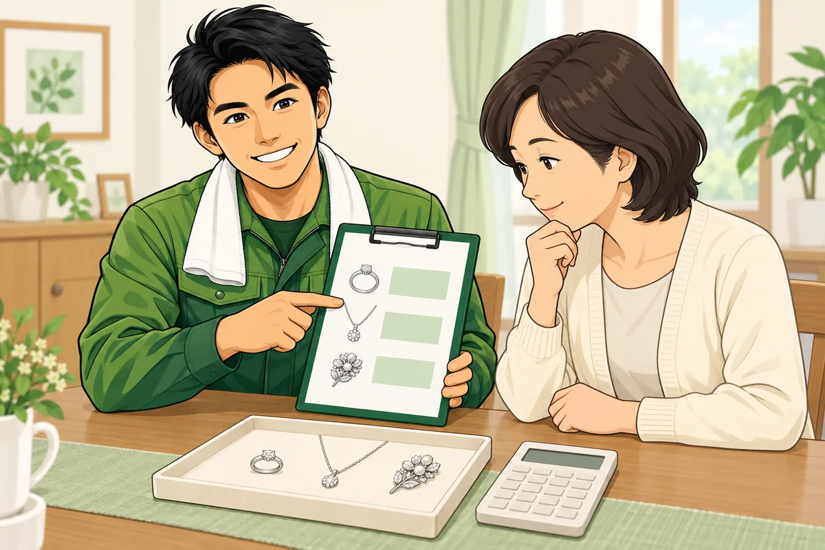 後悔しない業者の選び方：まず1社に見積もりを依頼して「物差し」を作る のイラスト