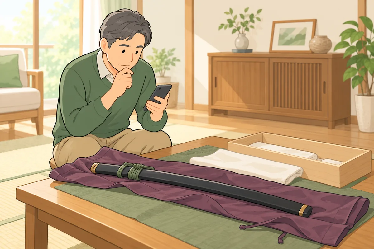 日本刀・模造刀・刀剣類が出てきたときの確認ポイント のイラスト