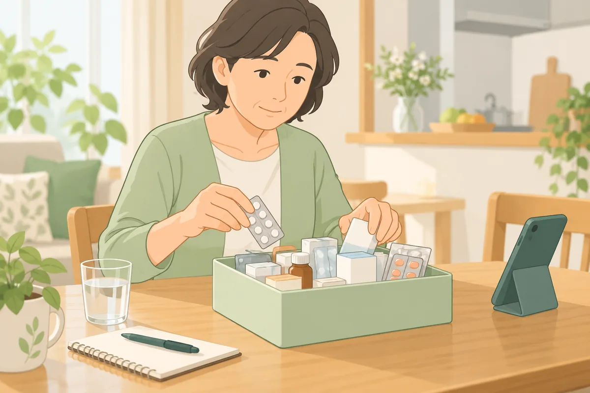 残った薬（処方薬・市販薬）は「使わない・譲らない」で薬局・自治体に確認 のイラスト