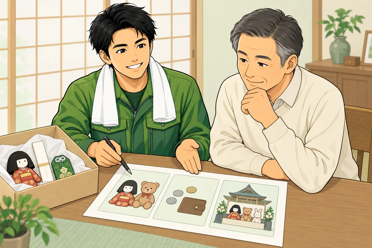 遺品整理業者の合同供養オプションで確認したい3つのこと のイラスト