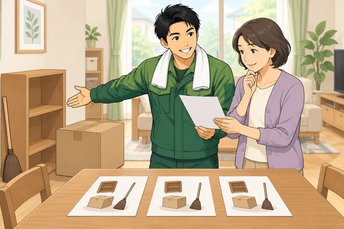 各社に「同じ条件」を伝えるのが相見積もりのコツ のイラスト