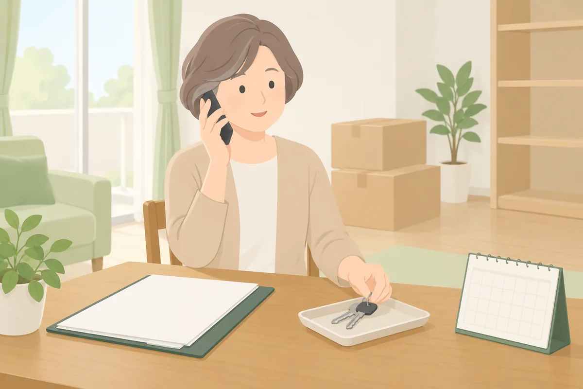 場面別 訃報連絡から鍵返却までの連絡例文5パターン のイラスト