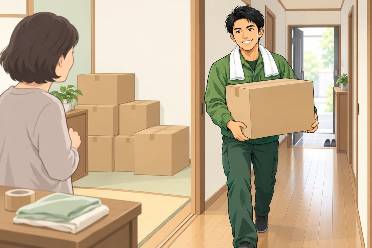 「搬出だけ」の部分依頼で費用を組み替える のイラスト