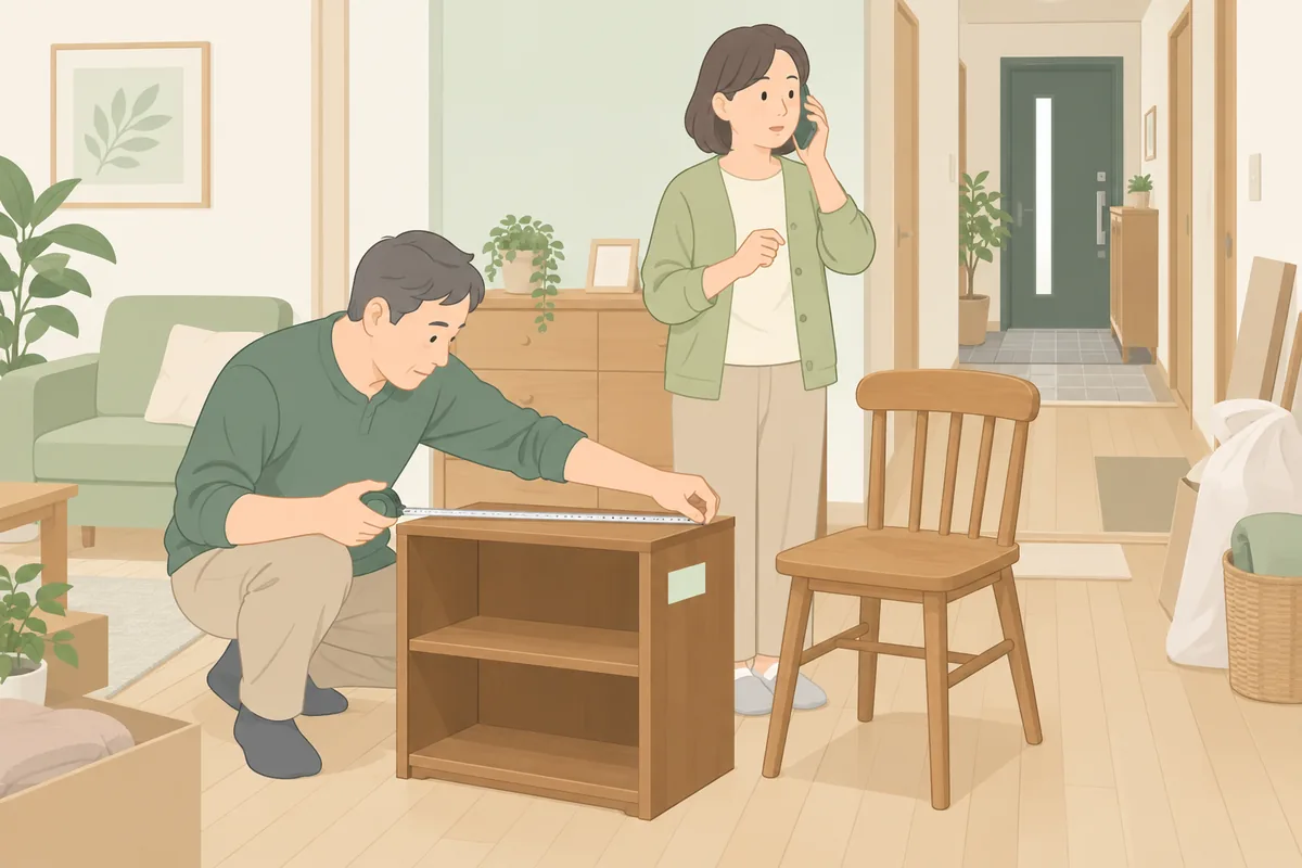 自治体の粗大ごみを併用する ― 安いが、労力と期日には注意 のイラスト