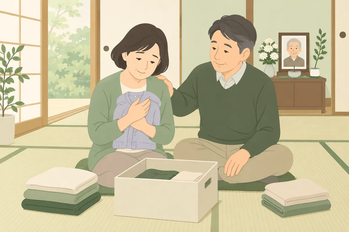 四十九日前に始めるのは罰当たり?焦りと罪悪感の受け止め方 のイラスト