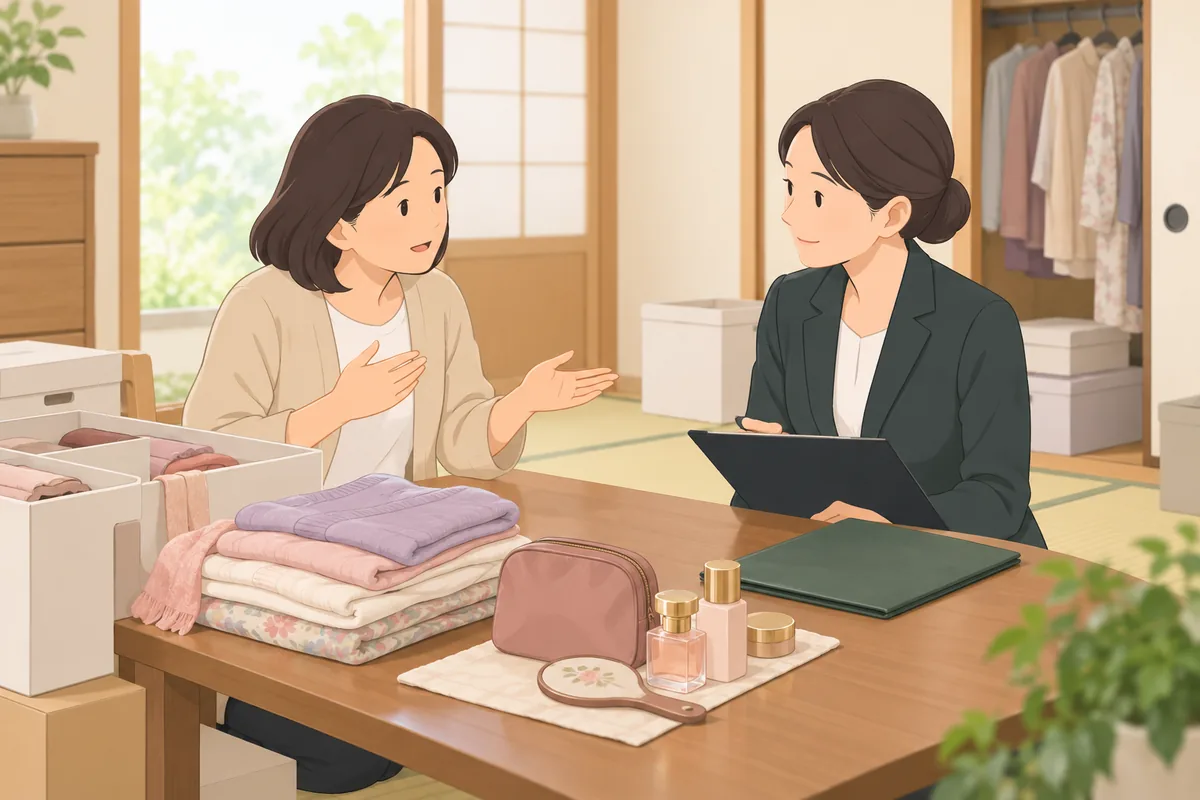遺品整理で女性スタッフを希望する伝え方 そのまま使える例文 のイラスト