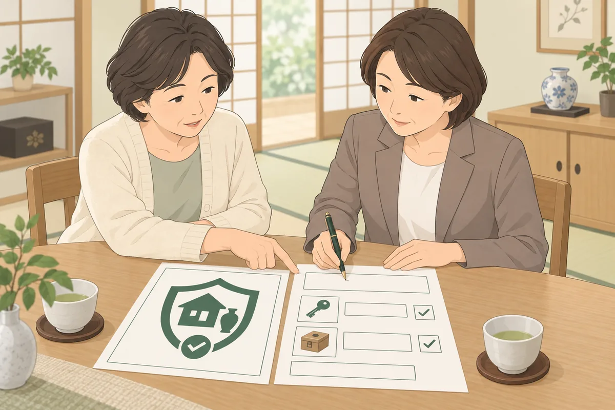 5〜6：損害保険の確認と、契約書に書いてもらう文言 のイラスト