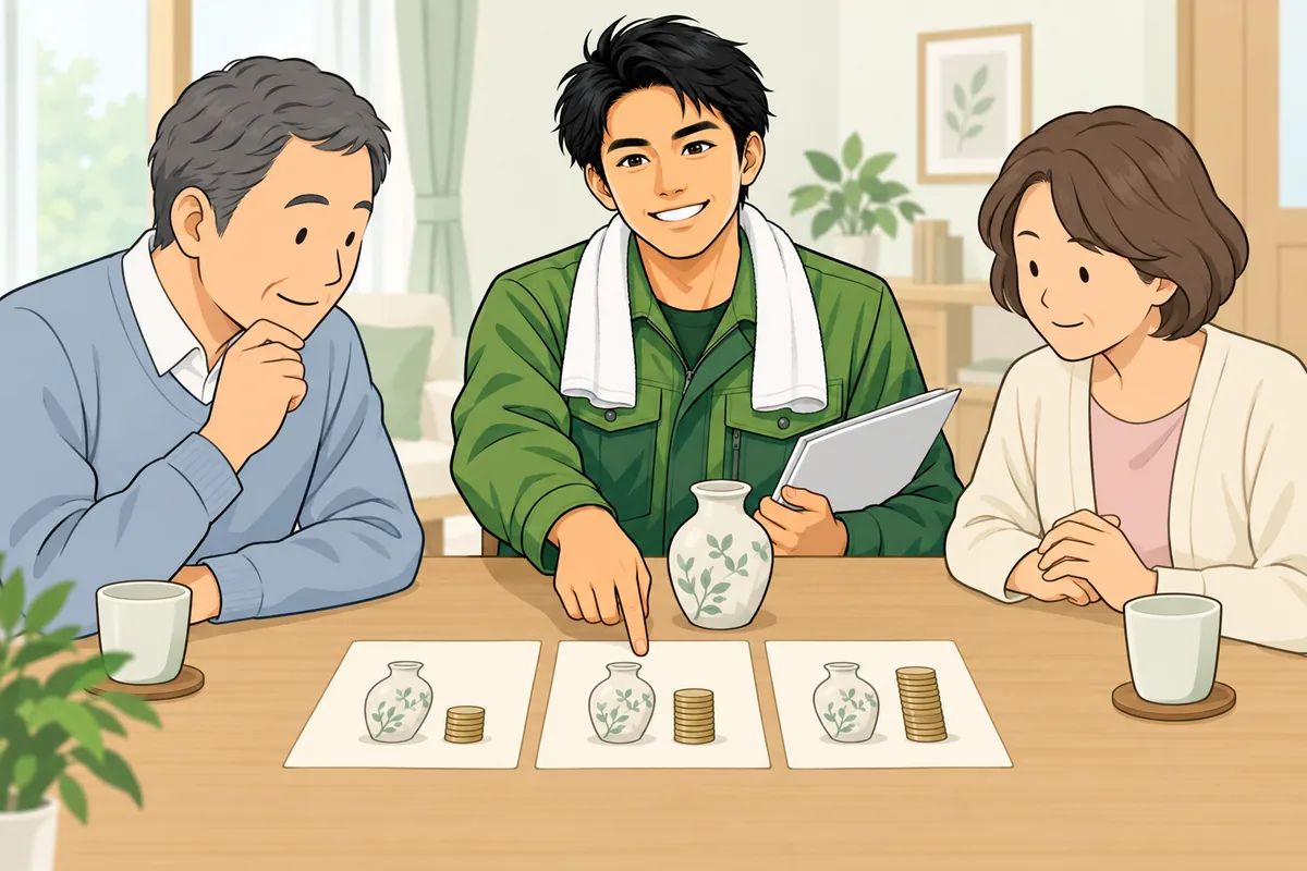 後悔しない業者の選び方——「まず相場の物差し」を持つ のイラスト