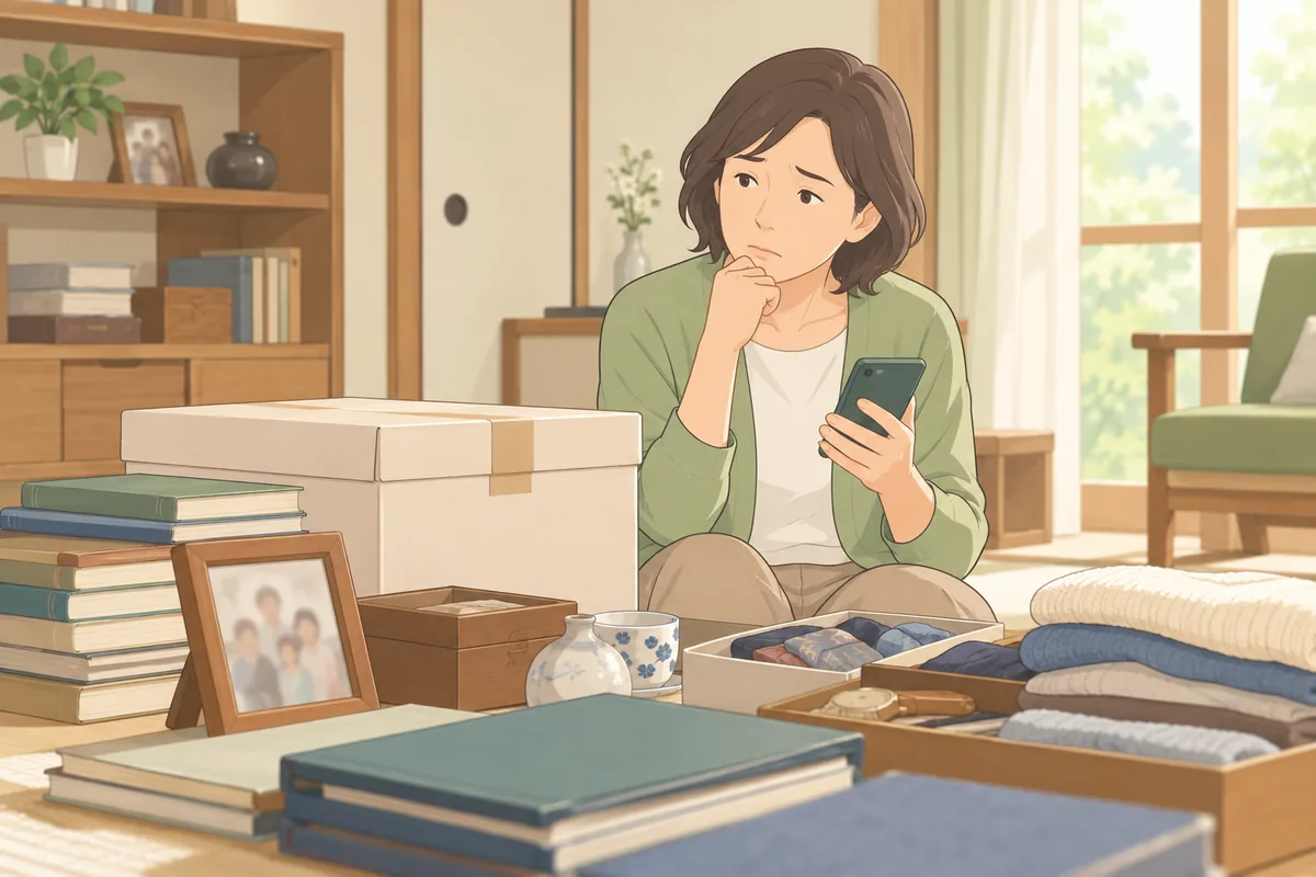 遺品整理で兄弟と連絡つかないとき、勝手に進めていいのか のイラスト