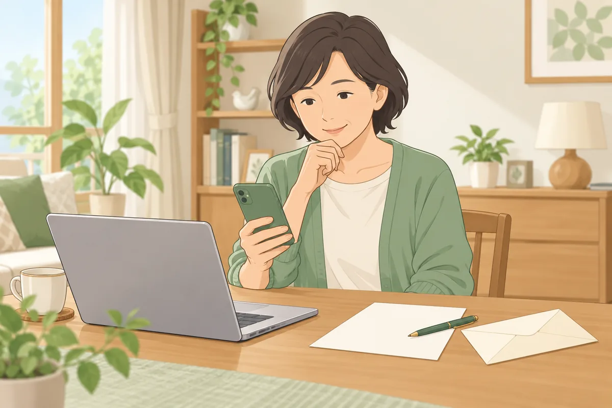 連絡は電話だけで済ませない LINE・メール・書面の例文3場面 のイラスト