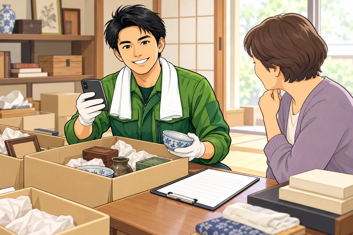 返事がないまま期限が来たら 写真と目録で記録しながら進める のイラスト
