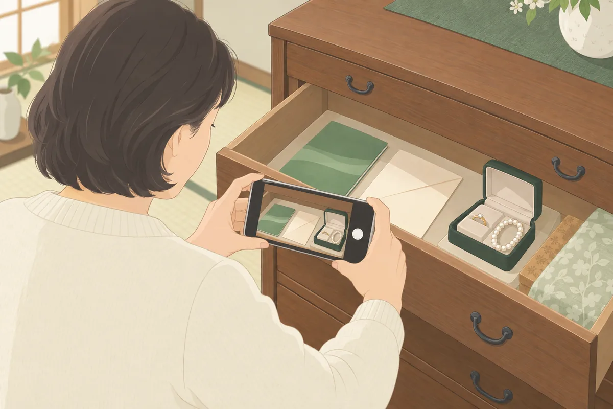 見つけた貴重品は「記録」してから動かす のイラスト