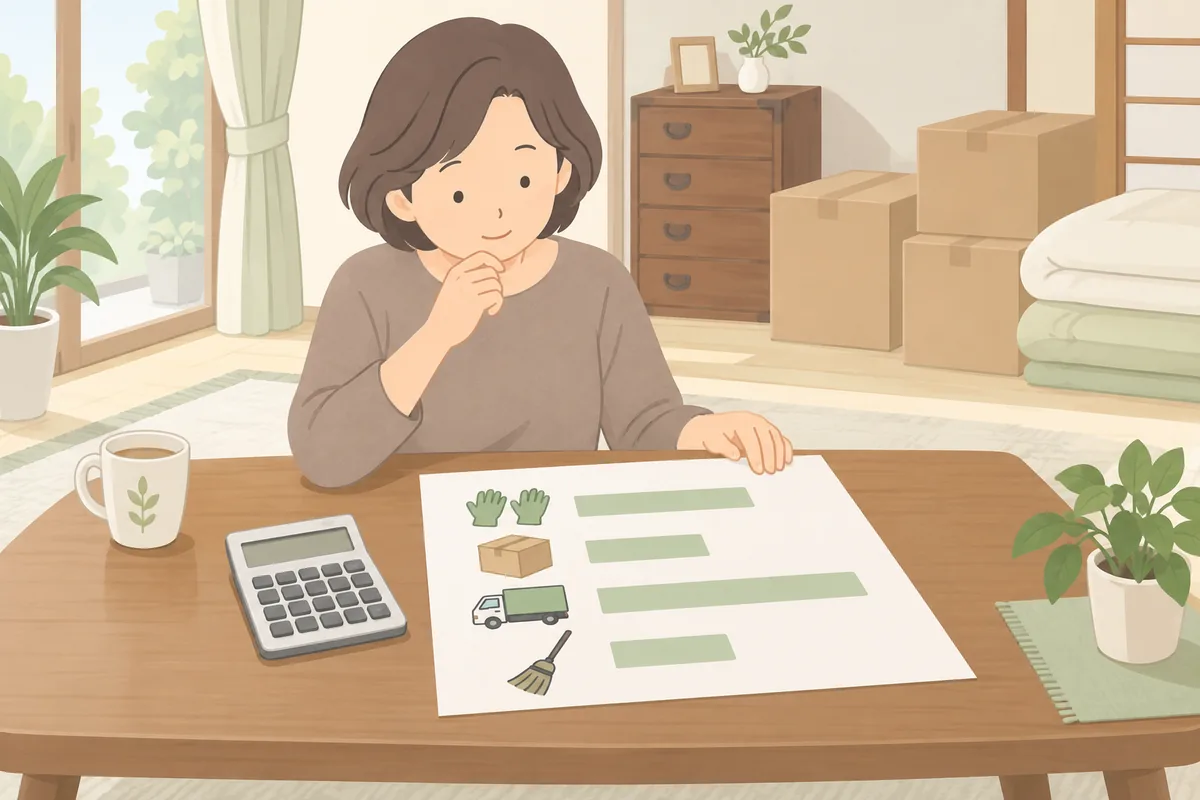 遺品整理の費用相場 古物商目線の内訳込み のイラスト