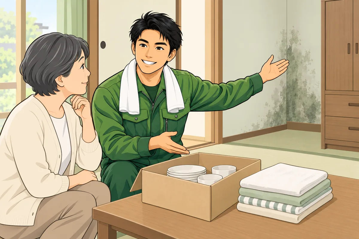 自分で触れる範囲と、業者に任せる範囲の切り分け のイラスト