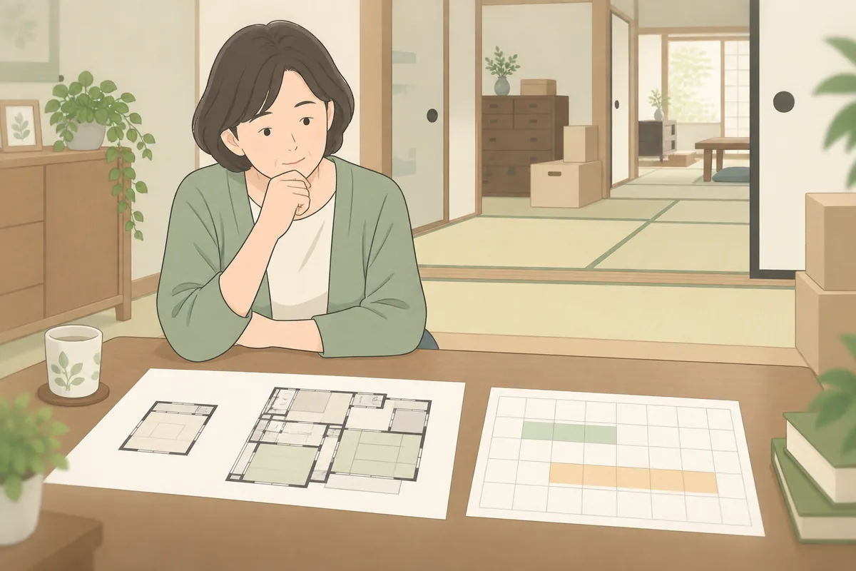 遺品整理の期間はどれくらい？日数の目安を間取り別に のイラスト
