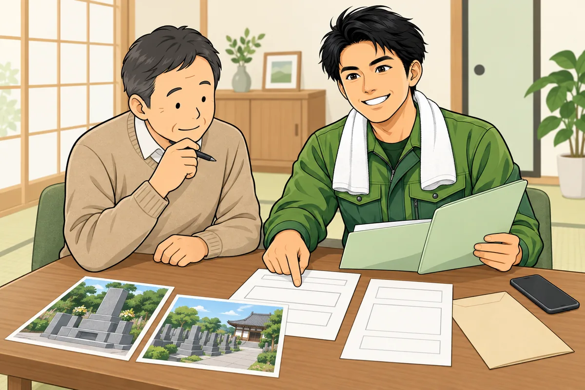 墓じまい・改葬に必要な手続きと相談先 のイラスト