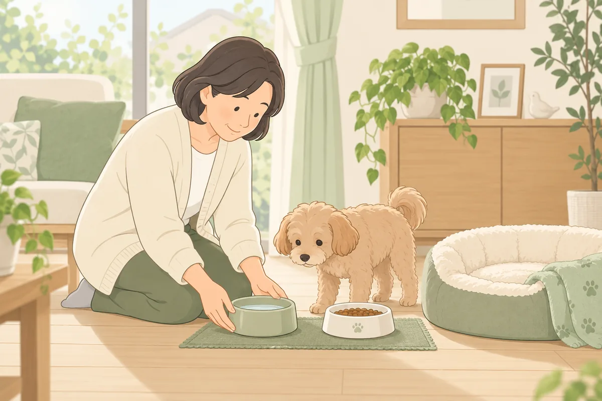 残されたペットにまず最初にすること 当面の世話を確保する のイラスト