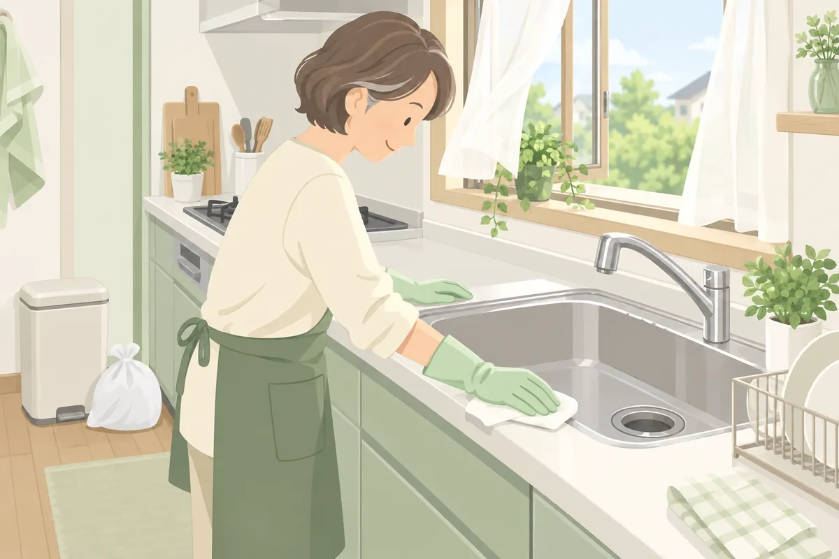 生ゴミ・水回り・換気で状況の悪化を防ぐ のイラスト