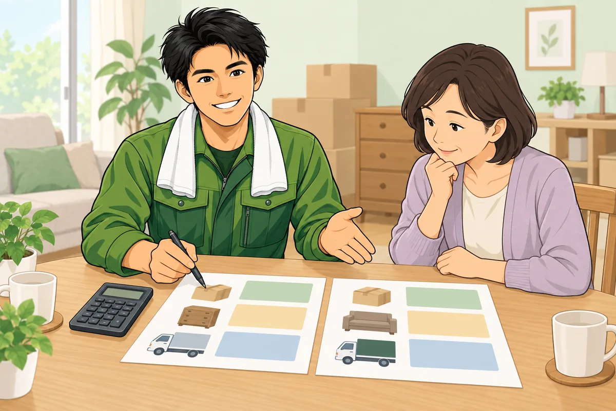 後悔しない業者選びと、費用の見当のつけ方 のイラスト
