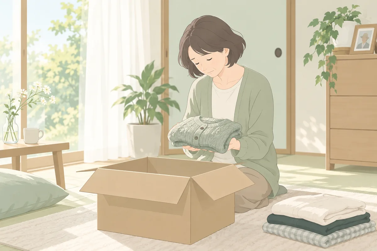 遺品整理がつらくて進まないのは、あなただけではありません のイラスト