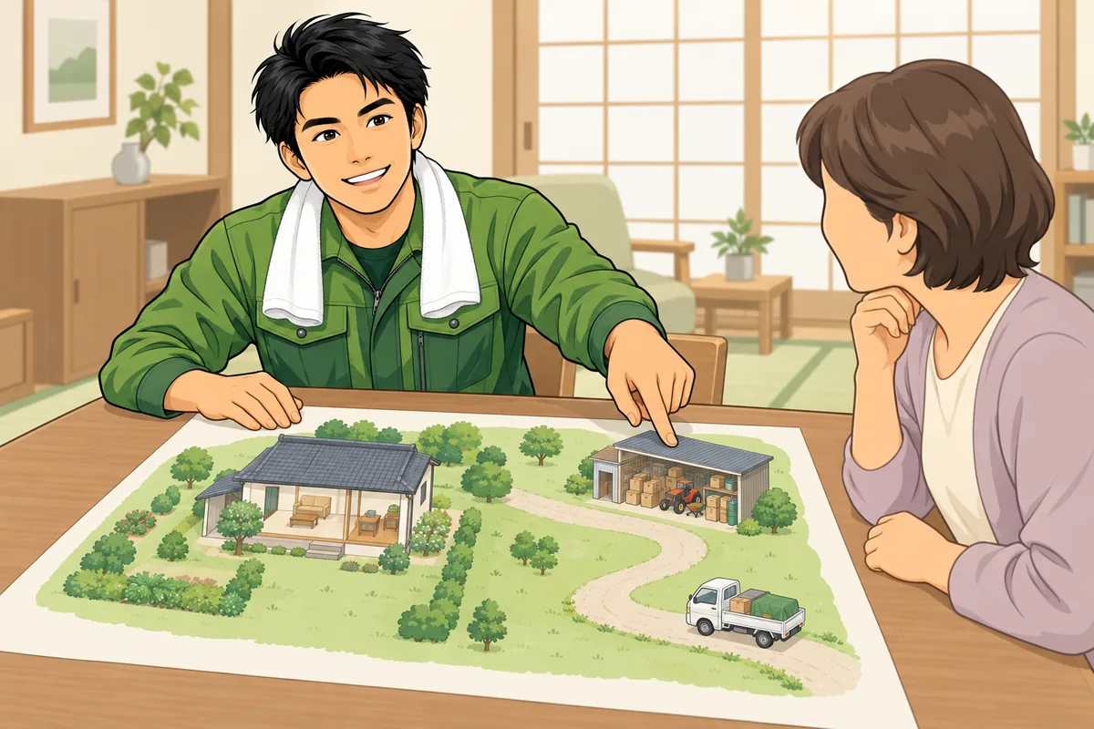 母屋と別棟で費用が変わる仕組み ― 見積もりに響くポイント のイラスト