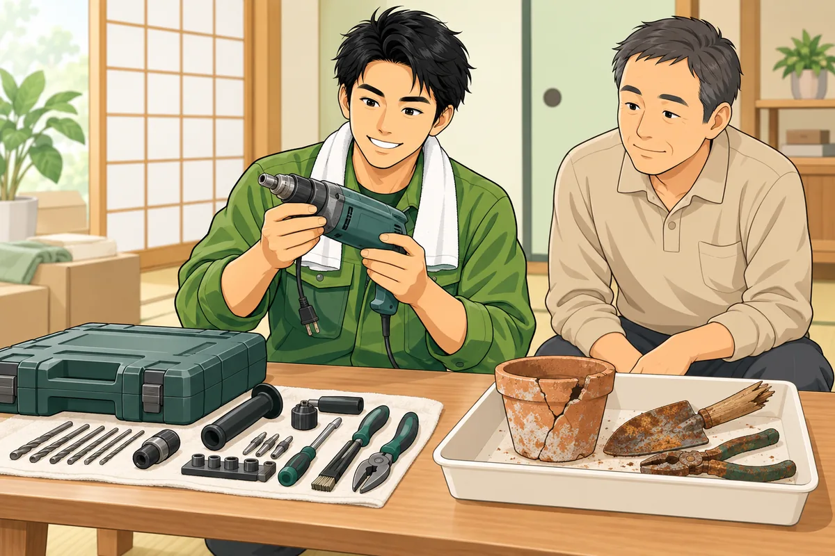 買取に回せる物と処分になる物の分かれ目 ― 古物商の査定目線 のイラスト