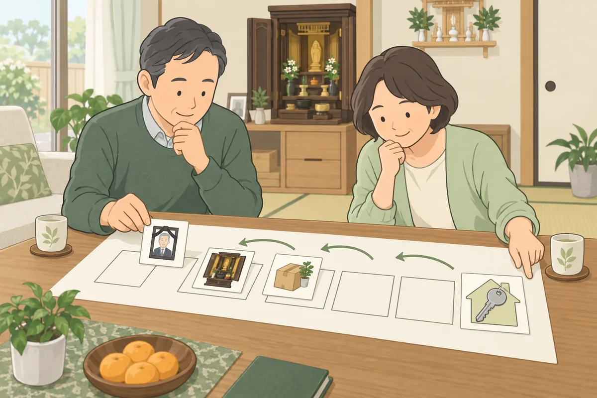 売却スケジュールから逆算する「決める順番」 のイラスト