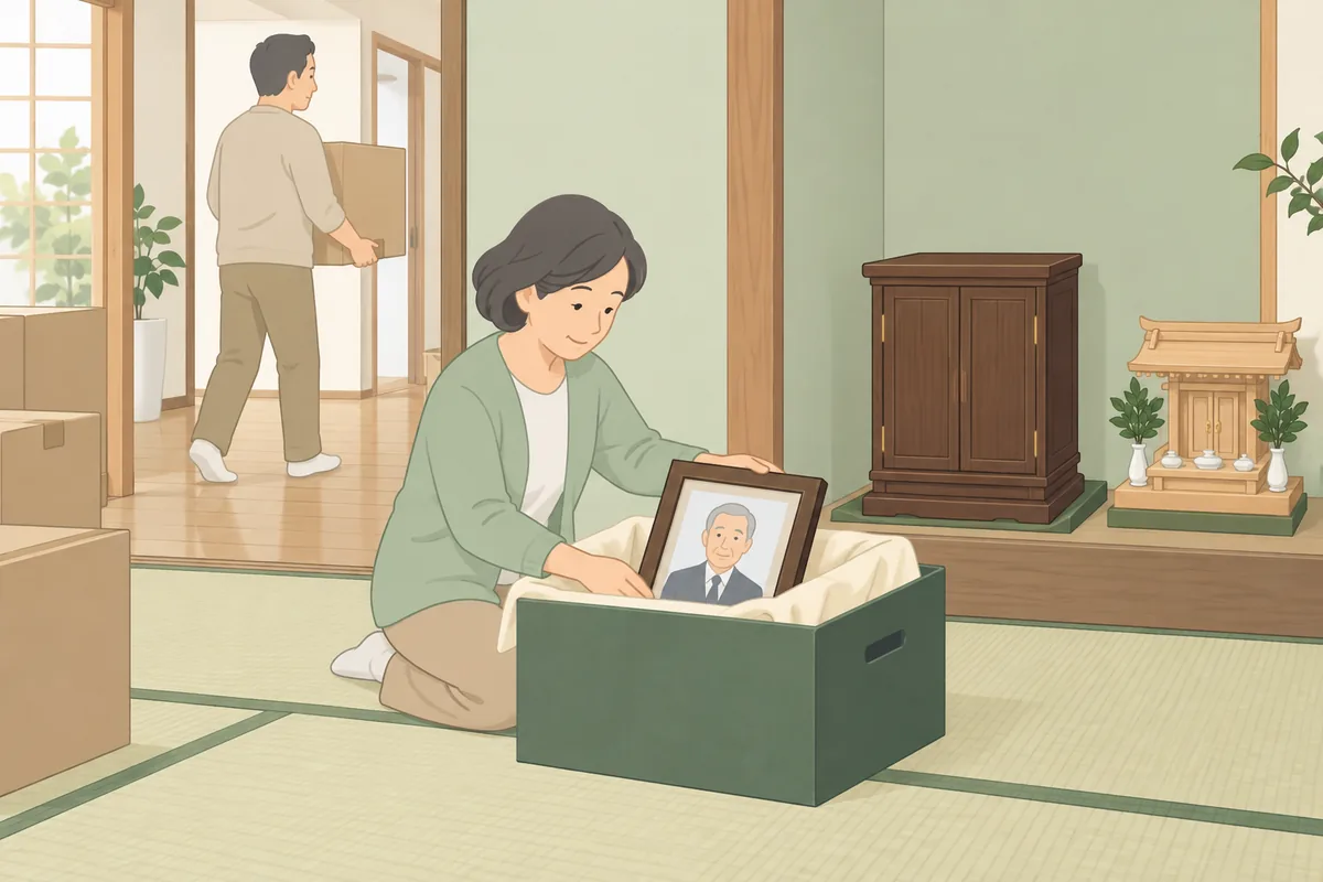 「決められない物は一時保管」で残置物撤去を先に進める のイラスト