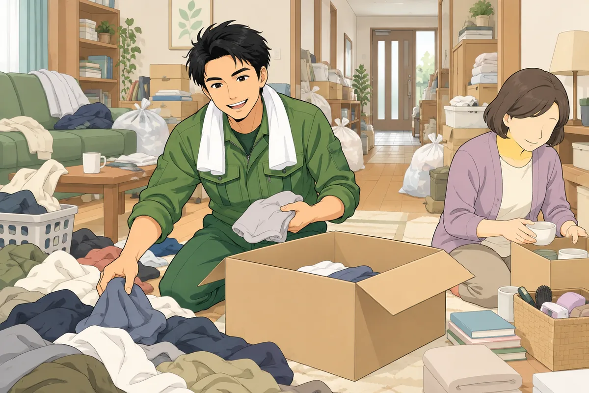実家がゴミ屋敷化…片付けはどこから?進め方の全体像 のイラスト