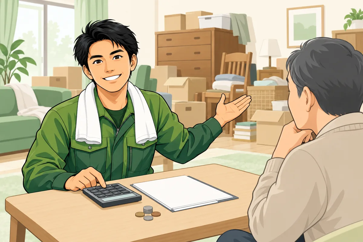 片付けてから売る場合にかかる整理費用の目安 のイラスト