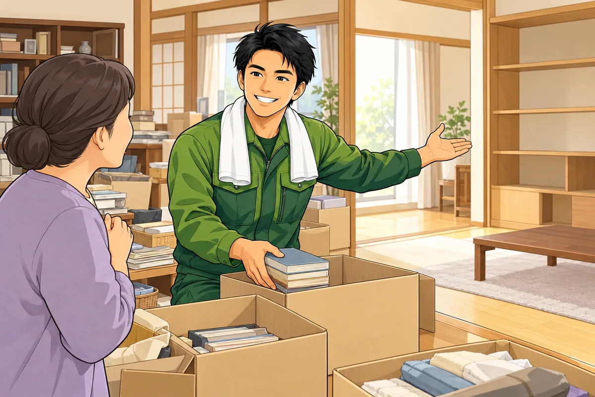 親と交流のあったご近所への報告は「片付けの前後」に のイラスト