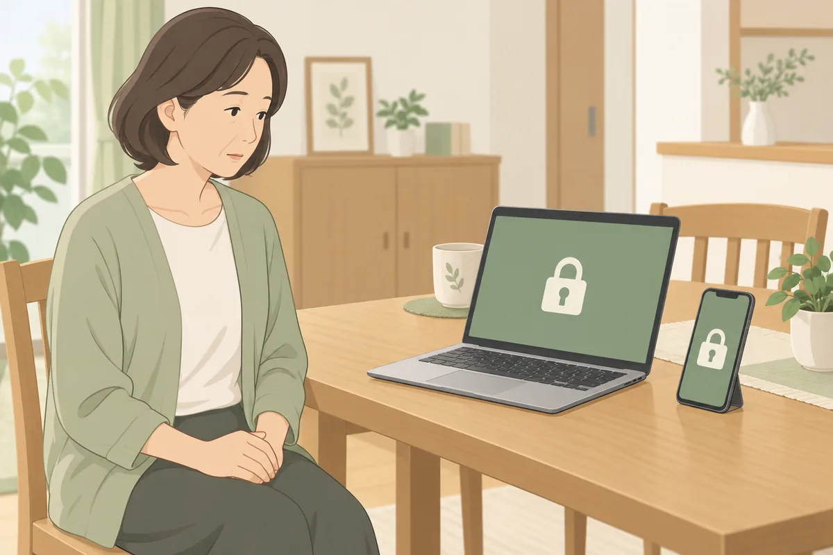 ロックがかかった端末・アカウントは自己判断で操作しない のイラスト