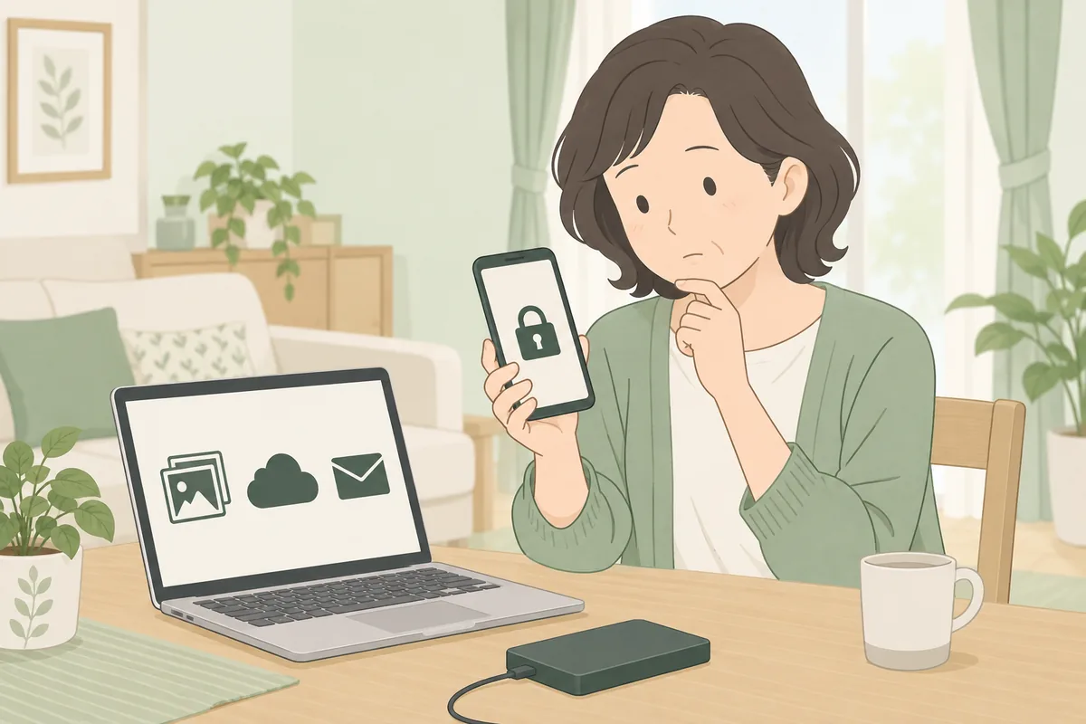 デジタル遺品とは？家族が後で困るものを先に押さえる のイラスト