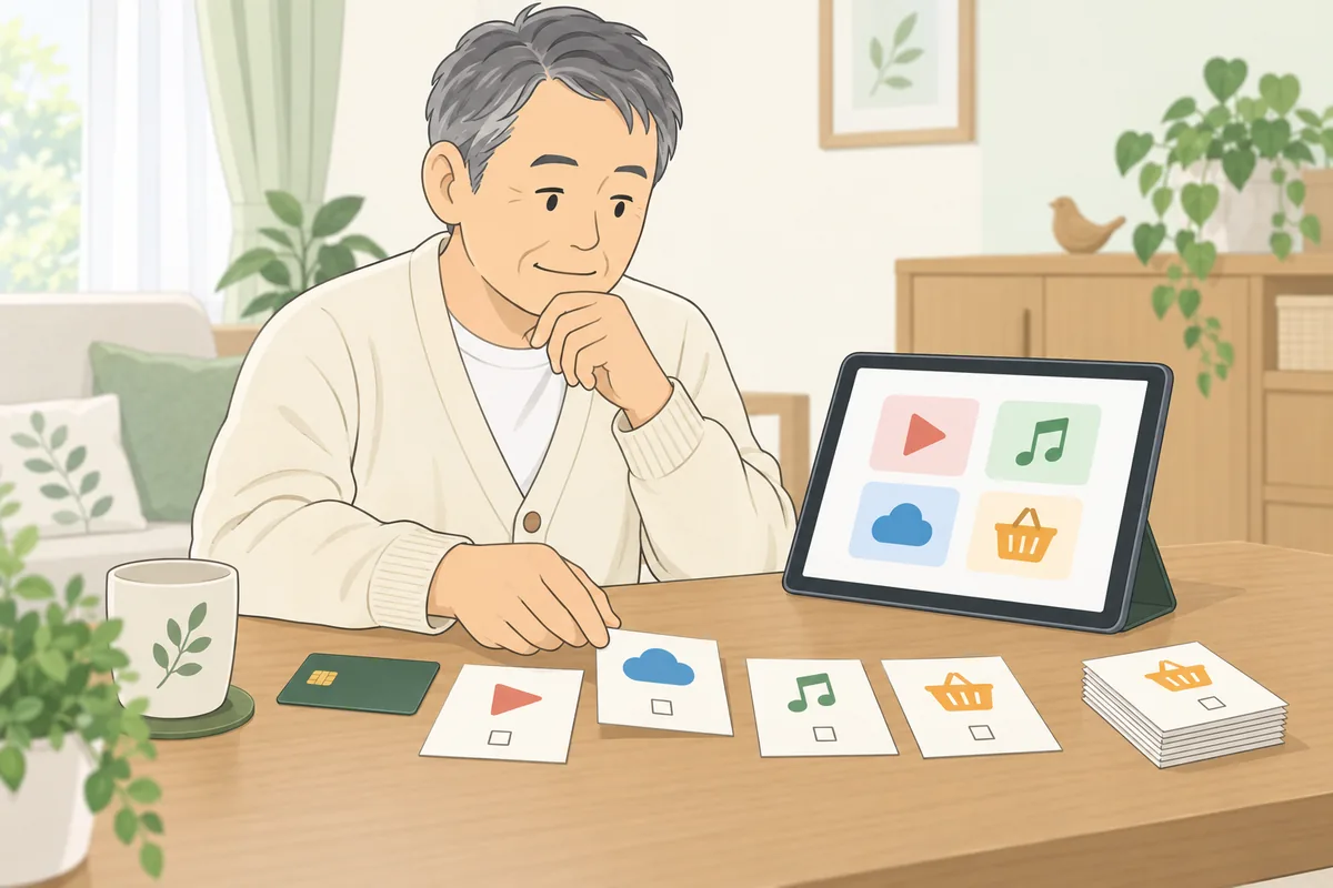 解約が必要なサービスの洗い出し方 のイラスト