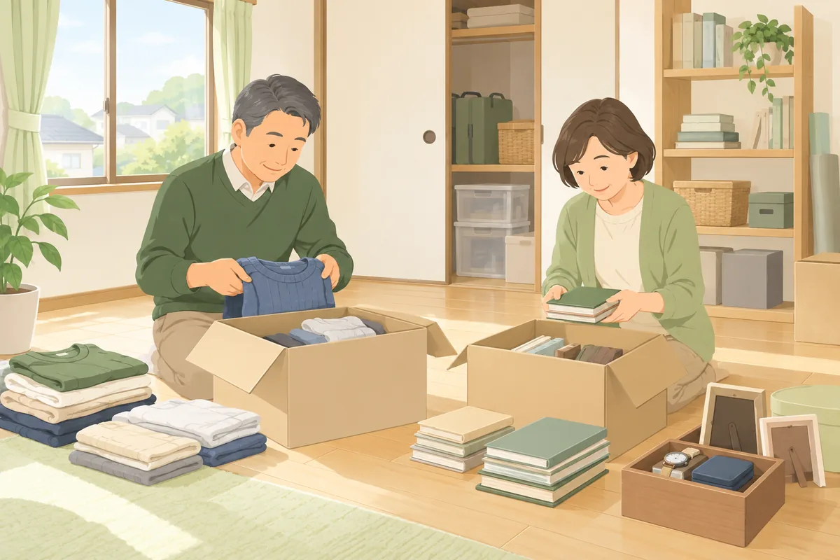 生前整理で二階の使っていない部屋から始めるなら「自分の物」が先 のイラスト