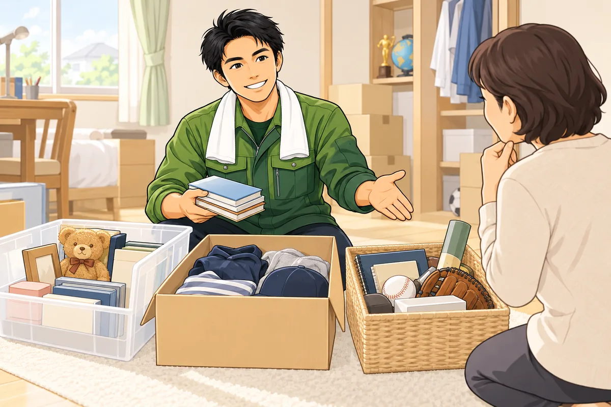 子どもの物は「残す・本人に確認・保留」の三択で分ける のイラスト