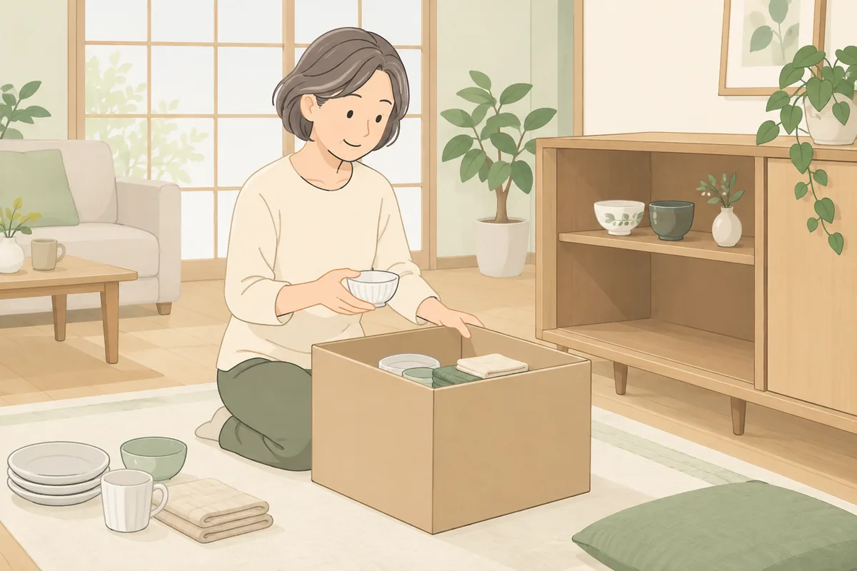 家をどうするか決まっていなくても、物量を減らすのは先にできます のイラスト