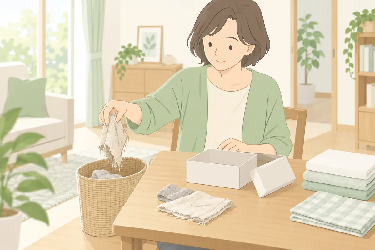 生前整理は何から捨てる?まずは「判断が軽いもの」から のイラスト