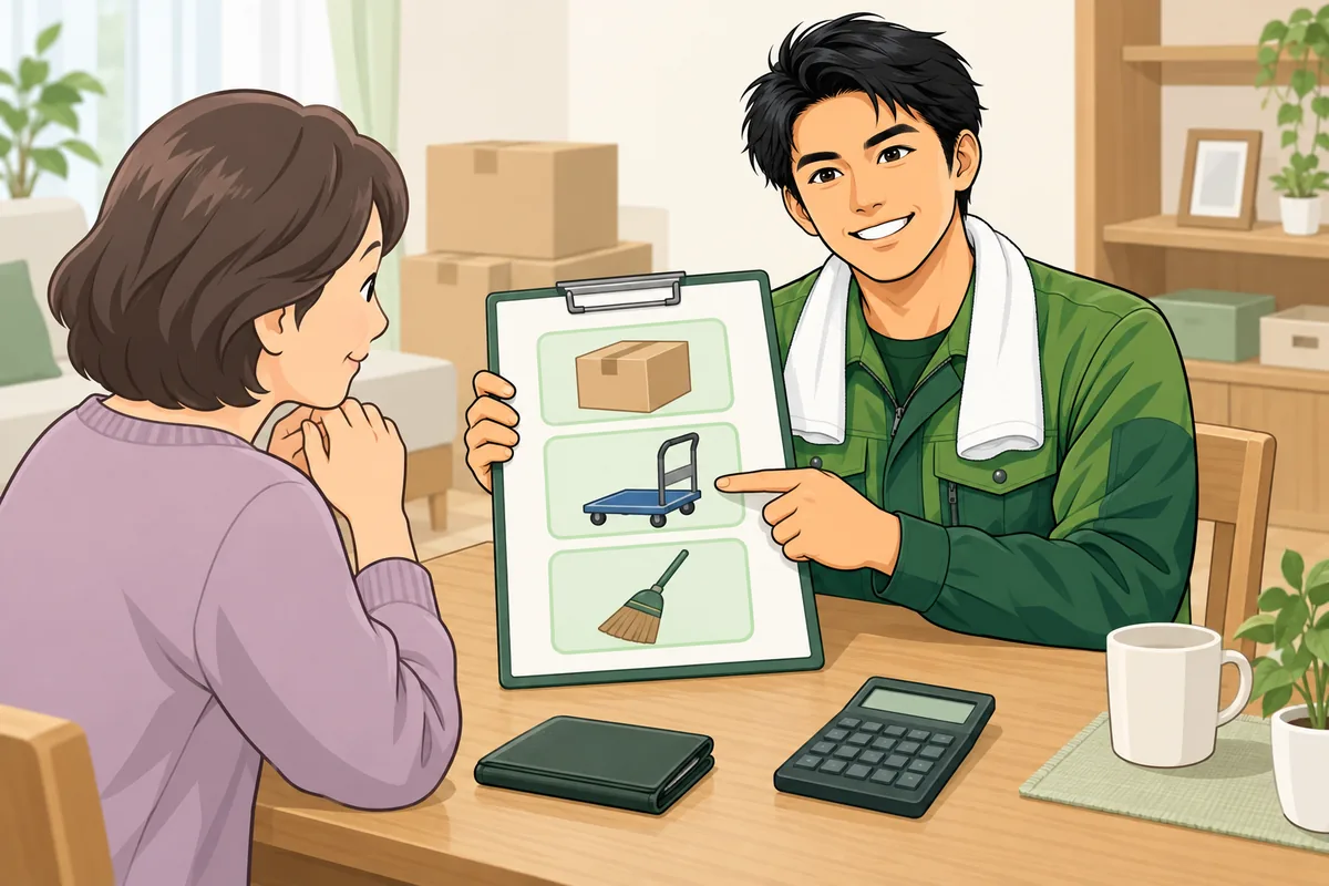 生前整理の費用相場の目安と、業者に頼むときの内訳 のイラスト