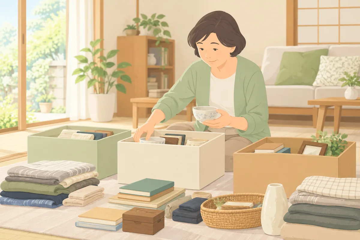 生前整理と遺言、何を先に？結論は「物」から のイラスト