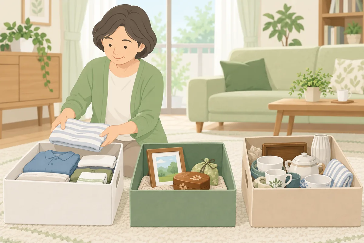 施設入所が決まった自宅の荷物は「3分け」ですぐ減らす のイラスト