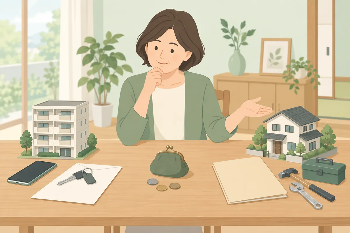 家賃・維持費の二重払いを止める順番は賃貸と持ち家で違います のイラスト